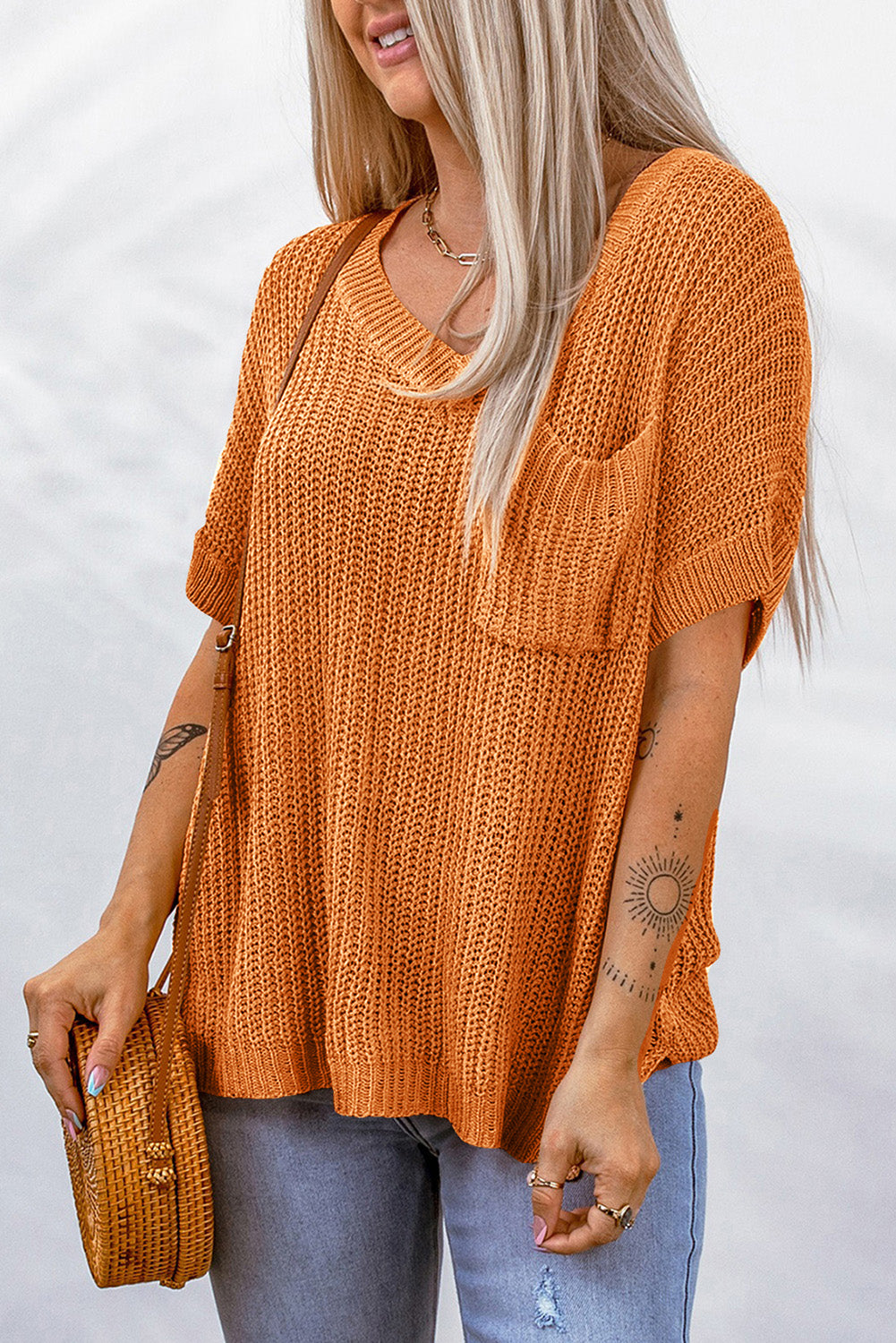 V-Neck Twist Knitted Vest Sweater