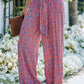 Ditsy Floral Print Tie Front Wide Leg Pants