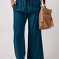 Drawstring Elastic Waist Casual Wide Leg Pants