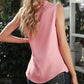 Pink V Neck Draped Tank Top