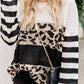 Slouchy Drop-shoulder Leopard Striped Colorblock Sweater