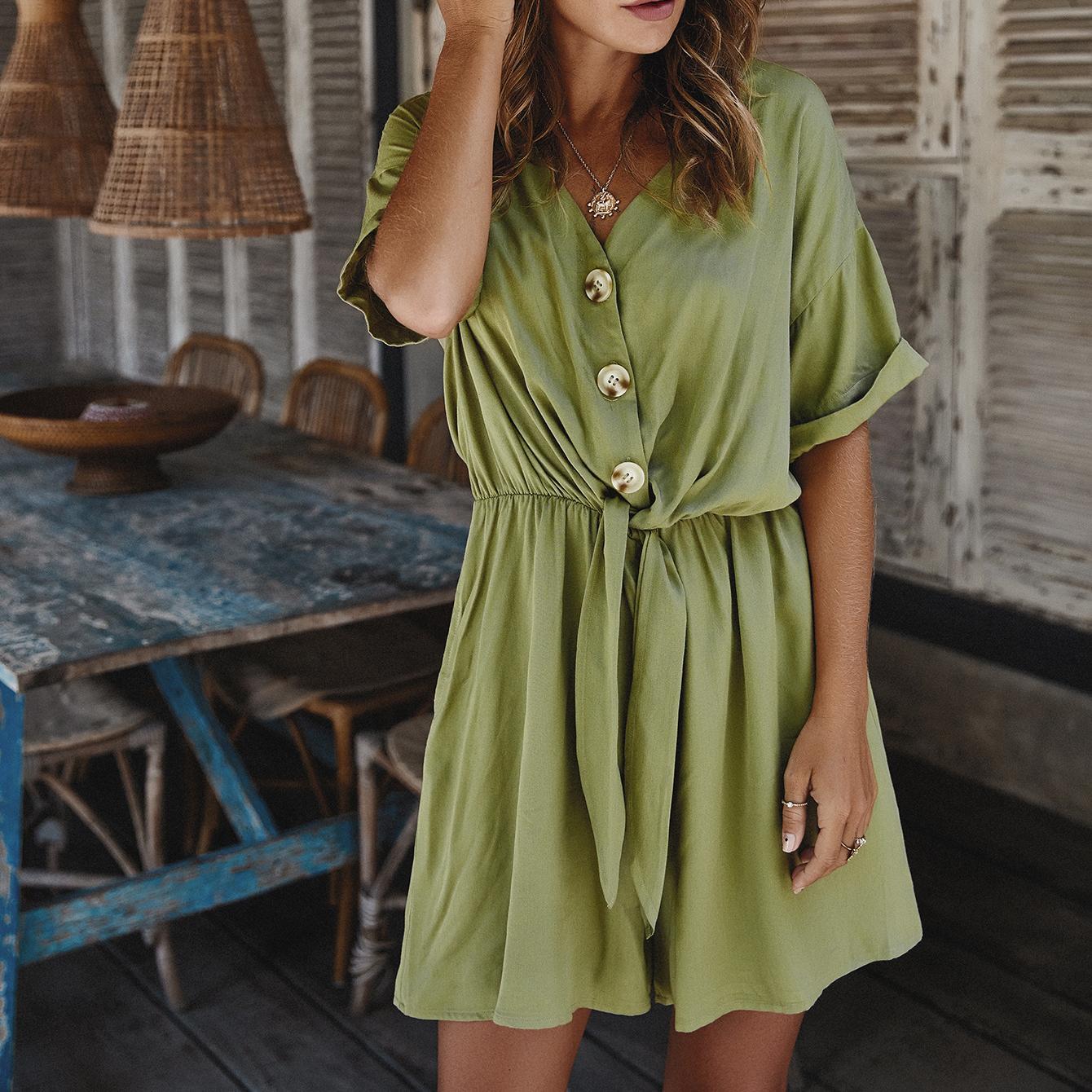 Summer casual solid color jumpsuit
