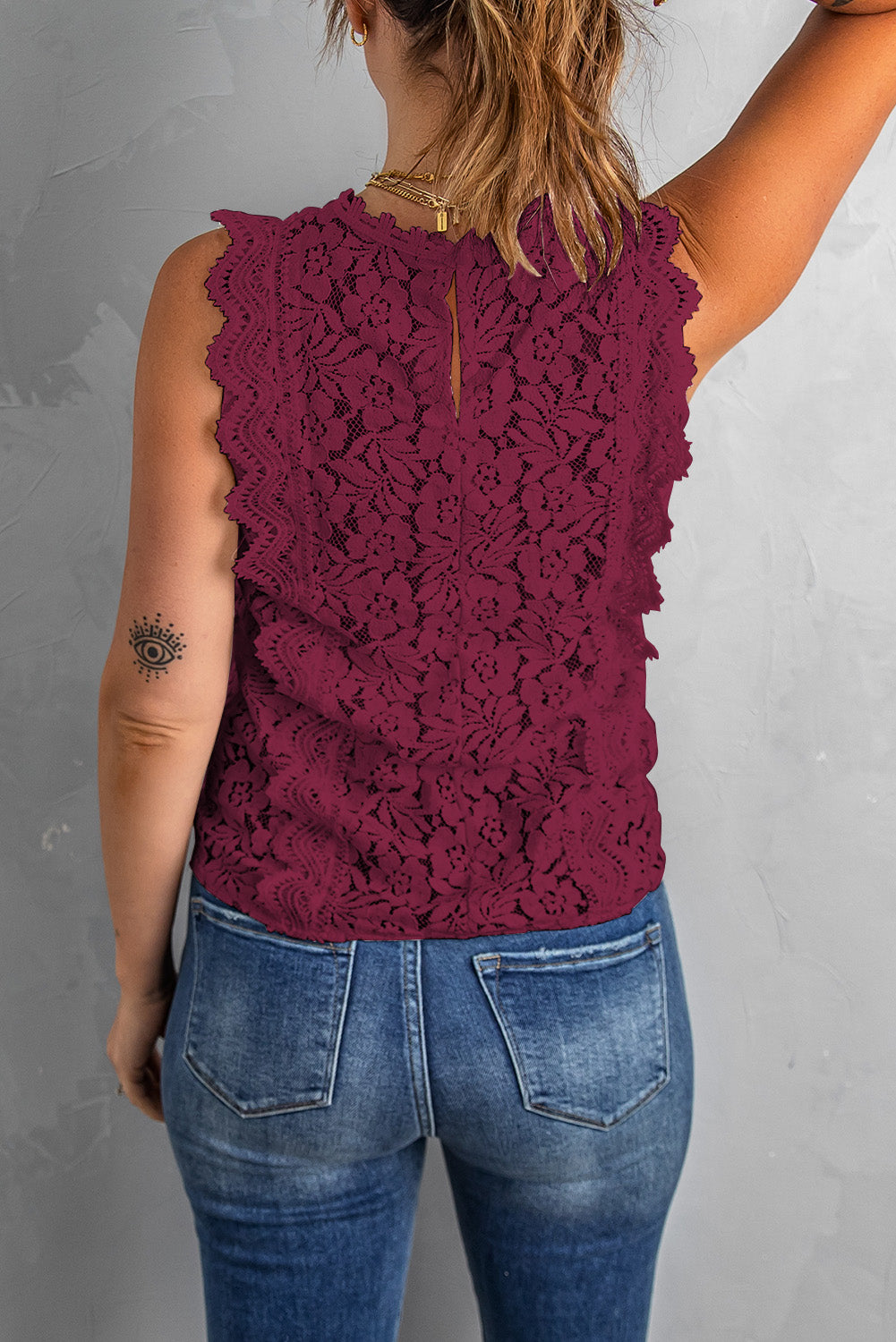 Lace V Neck Tank Top