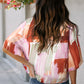 Multicolor Abstract Print Kimono Sleeve Blouse