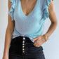 Cascading Ruffles Knit Tank Top