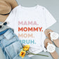 White Distressed Hole Decor Mommy Graphic Tee