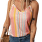 Multicolor Metal Ring Buckle Colorful Geometric Tank Top