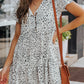 Beige Ditsy Print Casual Babydoll Dress