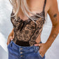 Black Floral Lace Crochet Backless Sleeveless Bodysuit