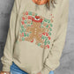 Khaki Howdy Gingerbread Man Print Long Sleeve Sweatshirt