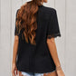 Crochet Hollow-out Lace Splicing Short Sleeve Top