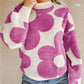 Big Flower Pattern Drop Shoulder Sweater
