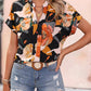 Summer fashion floral pattern V-neck short sleeve