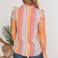 Multicolor Aztec Ruffled Sleeveless Top