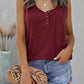 Snap Buttons Scoop Neck Tank with Pocket