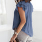 Tiered Ruffled Drawstring V Neck Top
