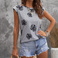 Gray Palm Leaves Crew Neck Tank
