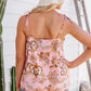 Pink Shoulder Tie Floral Print Tank Top