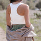 breasted short tank top