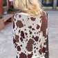 Leopard Print Side Slit Knit Sweater