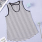 White Striped Keyhole Neck Tank