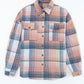 Pink Plaid Flap Pockets Shacket