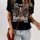 Black Vintage Rock Roll Graphic Tee