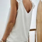 White V Neck Lace Ruffle Tank Top