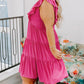 Rose Plus Size Ruffled Sleeveless Babydoll Mini Dress