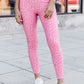 Pink Leopard Print Ankle-length High Waist Leggings