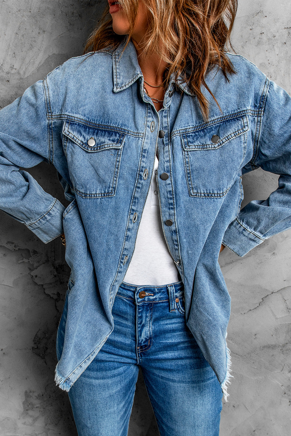 Pocket Buttoned Denim Jacket