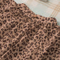 Leopard Bubble Sleeves Smocked Blouse