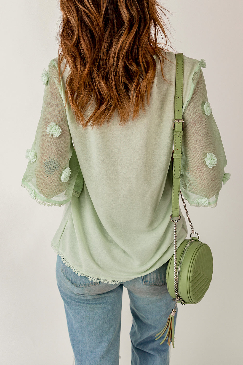 Crew Neck Kimono Sleeve Knit Top