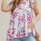 Spotted Print Ruffled V Neck Tank Top