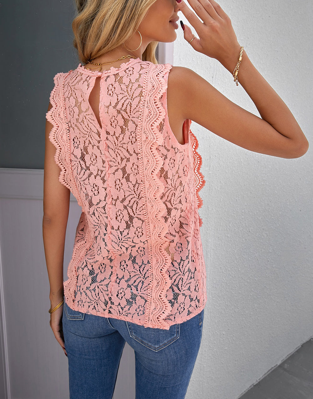 Lace V Neck Tank Top