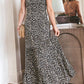 Leopard Halter Neck Strappy Tie Back Maxi Dress