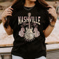 Nashville Leopard Guitar Rose Print Short Sleeve T Shirt