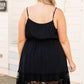 Black Lace Ruffle Hem Plus Size Flared Sundress