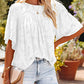 Paneled Lace Floral Flared-Sleeve Chiffon Top