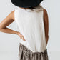 White Leopard Peplum Hemline Flowy Tank Top