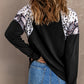 Long Sleeve Top With Leopard Snakeskin Print