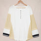 Color Block Buttoned Henley Top
