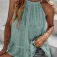 Green Lightweight Ruffle Hem Halter Tank Top