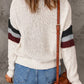 Chevron Striped Drop Shoulder Sweater