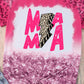 Pink MAMA Lightning Leopard Bleach Print Short Sleeve T Shirt