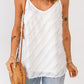 White Spaghetti Straps Textured Loose Tank Top