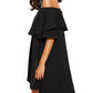 Black Off The Shoulder Ruffle Casual Shift Dress