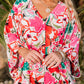 Rose Plus Size Floral Print Kimono Sleeve Shirt