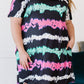Striped Tie-dyed Plus size Mini Dress