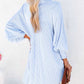 Smocked Cuffed Striped Boyfriend Shirt with Pocket